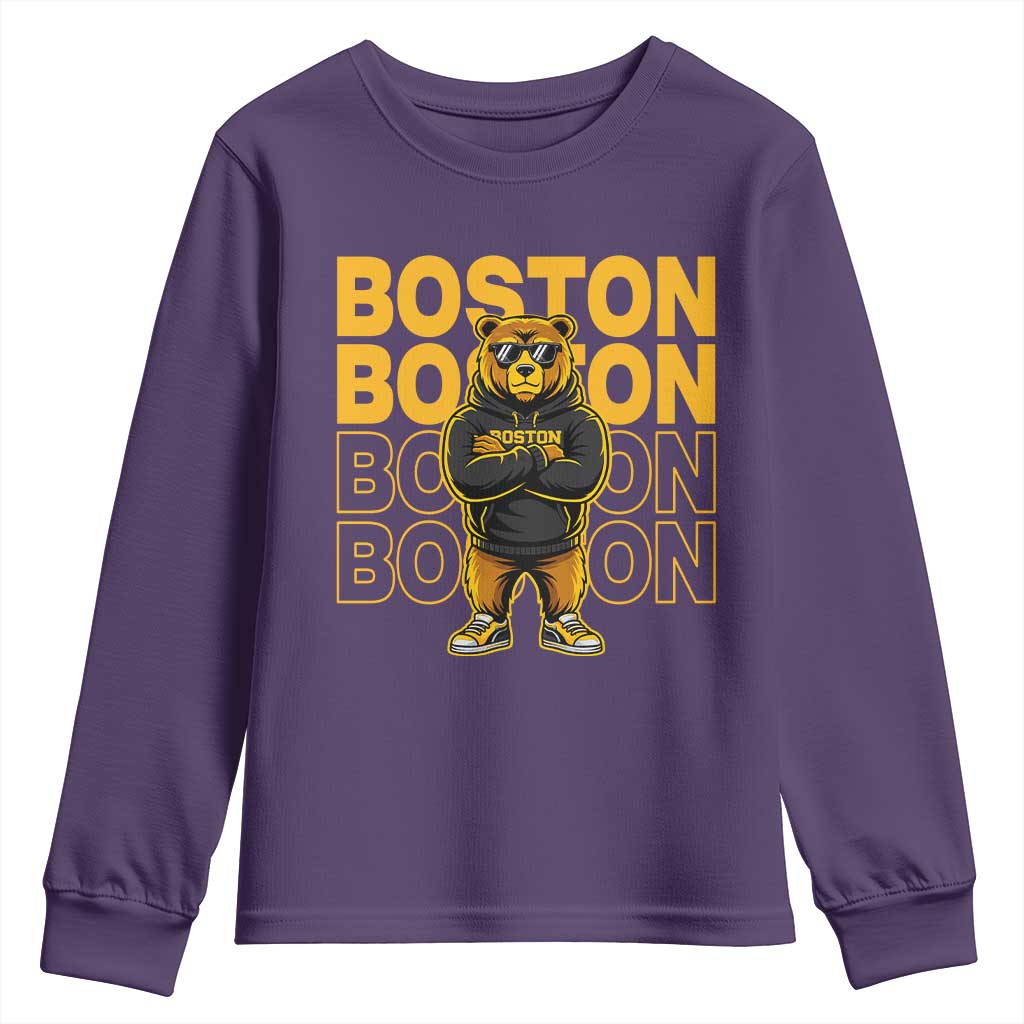 Retro Boston Ice Hockey Youth Sweatshirt Fear The Bear