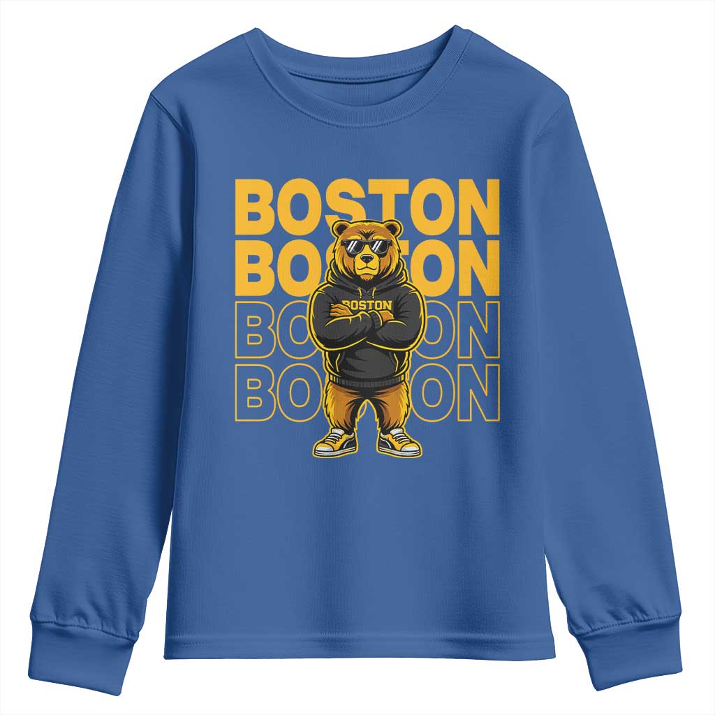 Retro Boston Ice Hockey Youth Sweatshirt Fear The Bear