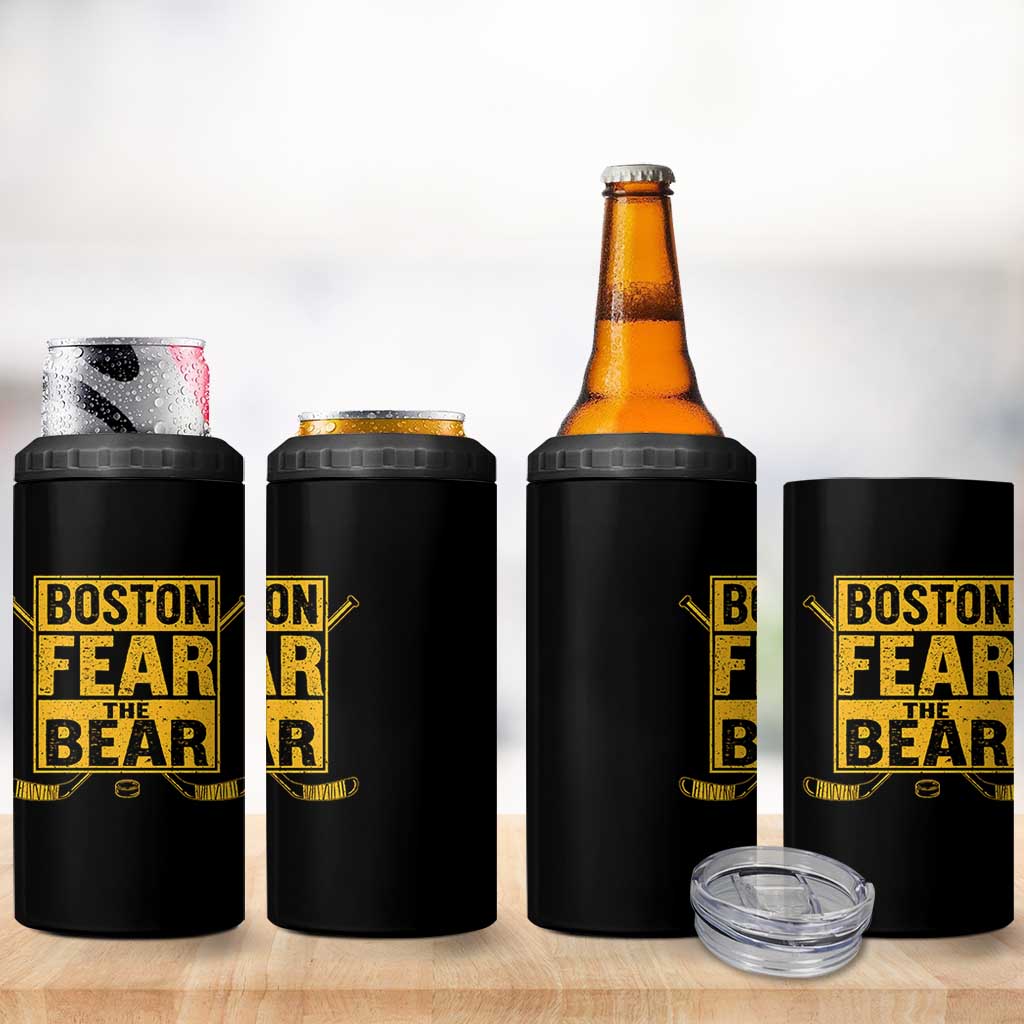 Boston Ice Hockey 4 in 1 Can Cooler Tumbler Fear The Bear