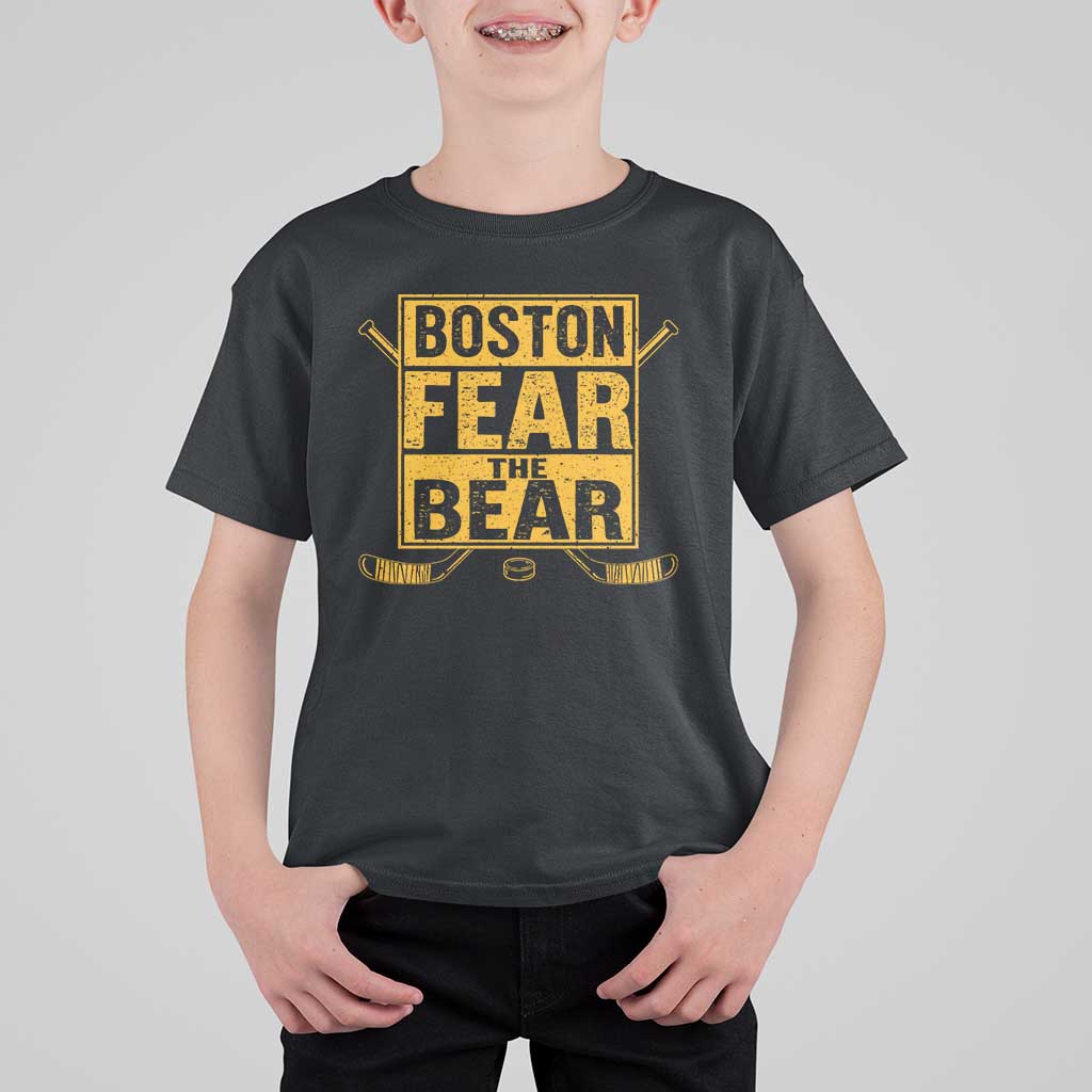 Boston Ice Hockey T Shirt For Kid Fear The Bear