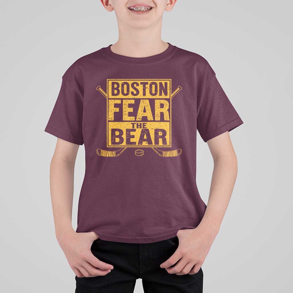 Boston Ice Hockey T Shirt For Kid Fear The Bear