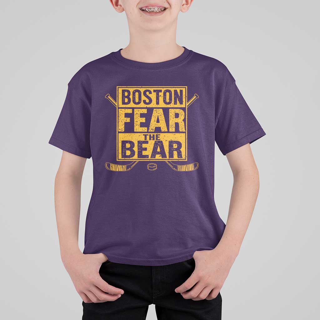 Boston Ice Hockey T Shirt For Kid Fear The Bear