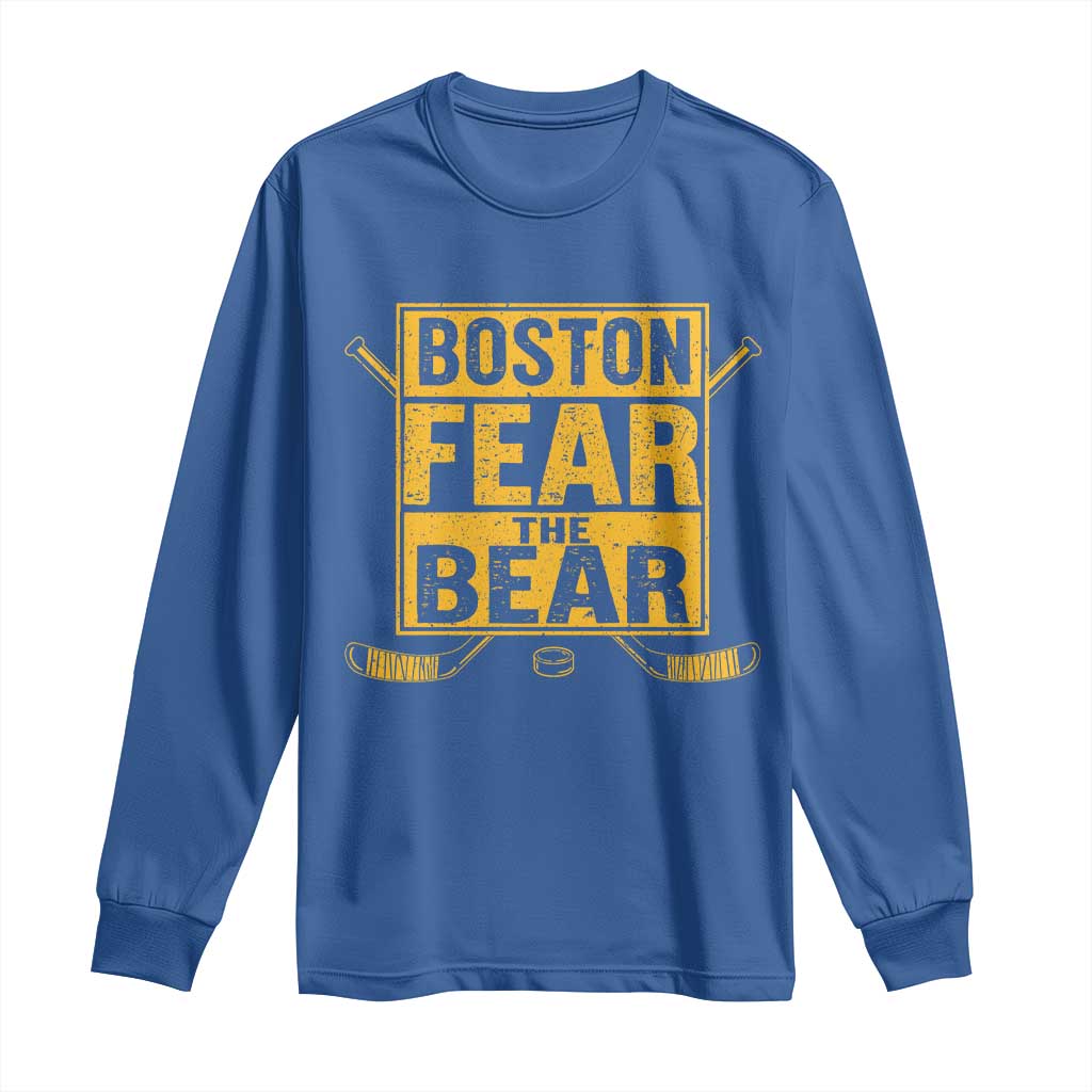 Boston Ice Hockey Long Sleeve Shirt Fear The Bear