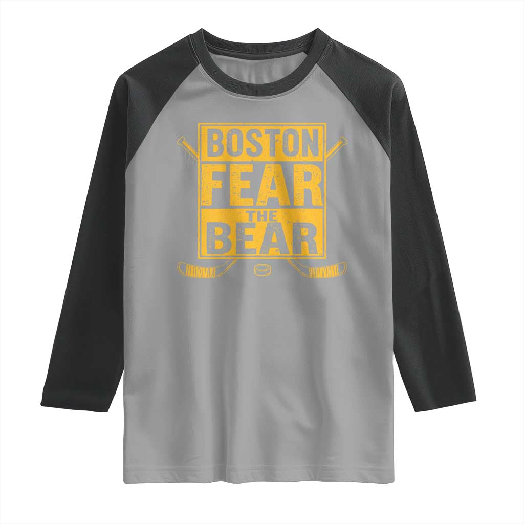Boston Ice Hockey Raglan Shirt Fear The Bear