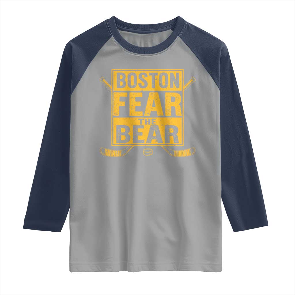 Boston Ice Hockey Raglan Shirt Fear The Bear