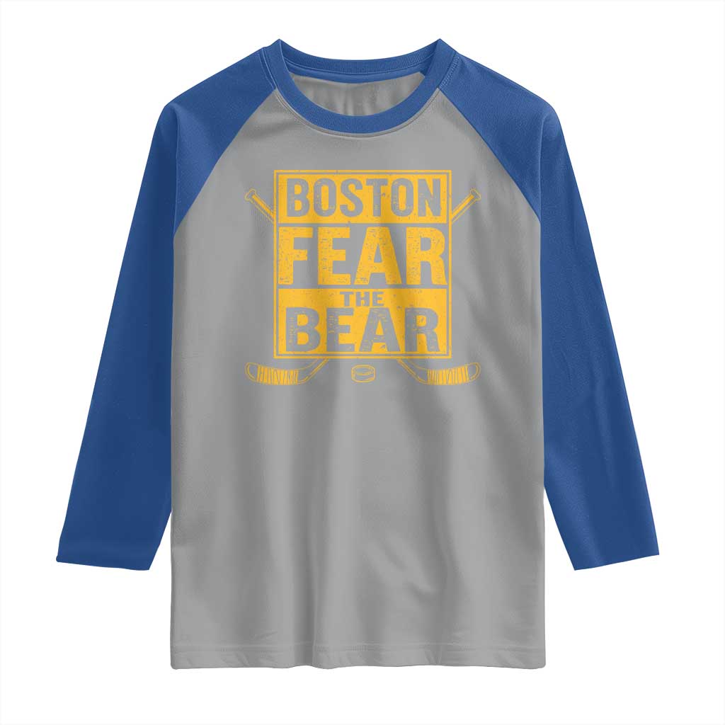 Boston Ice Hockey Raglan Shirt Fear The Bear
