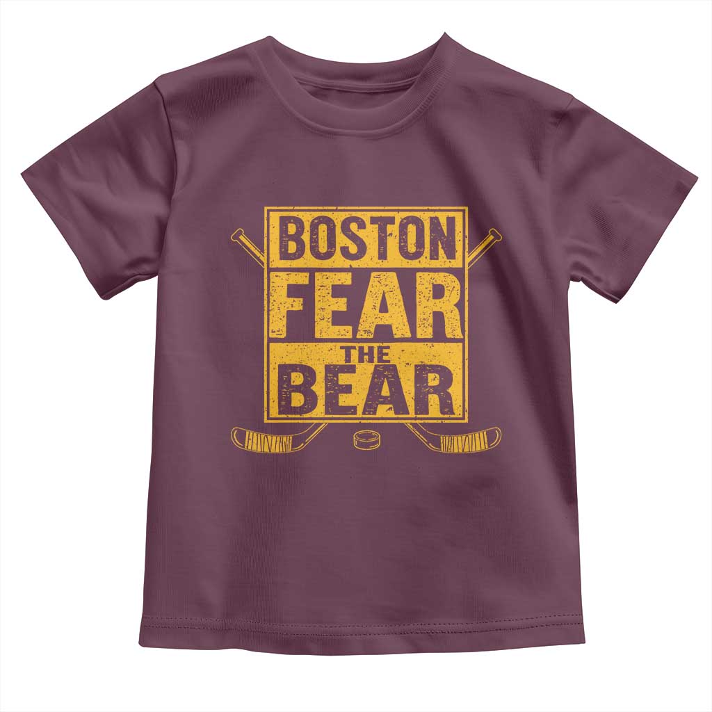Boston Ice Hockey Toddler T Shirt Fear The Bear