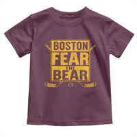 Boston Ice Hockey Toddler T Shirt Fear The Bear