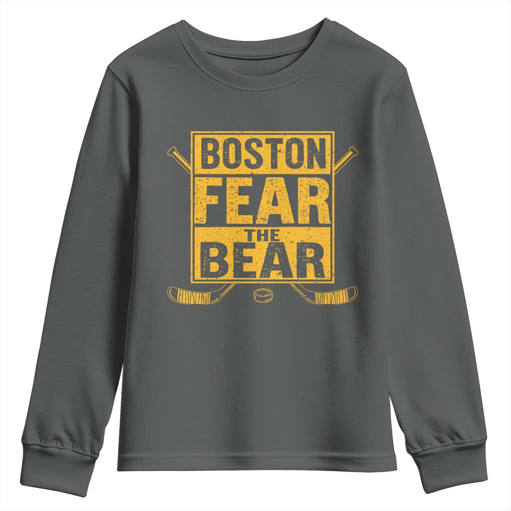 Boston Ice Hockey Youth Sweatshirt Fear The Bear