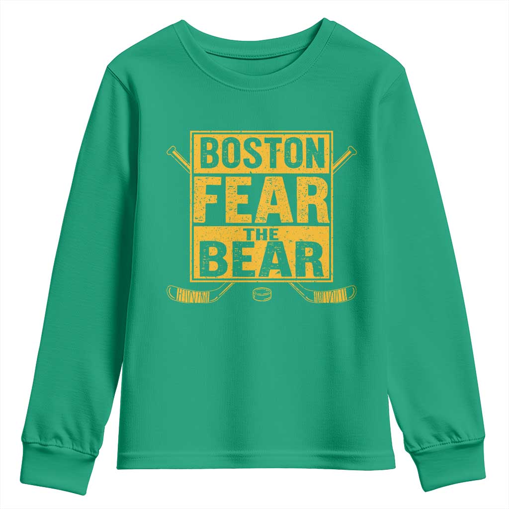 Boston Ice Hockey Youth Sweatshirt Fear The Bear