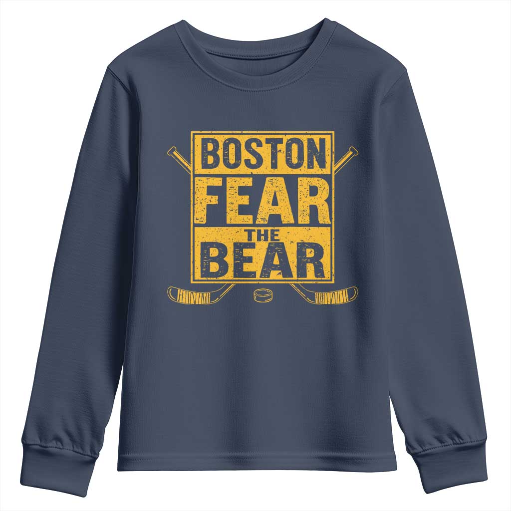 Boston Ice Hockey Youth Sweatshirt Fear The Bear