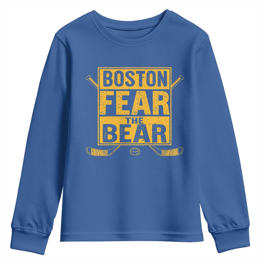 Boston Ice Hockey Youth Sweatshirt Fear The Bear