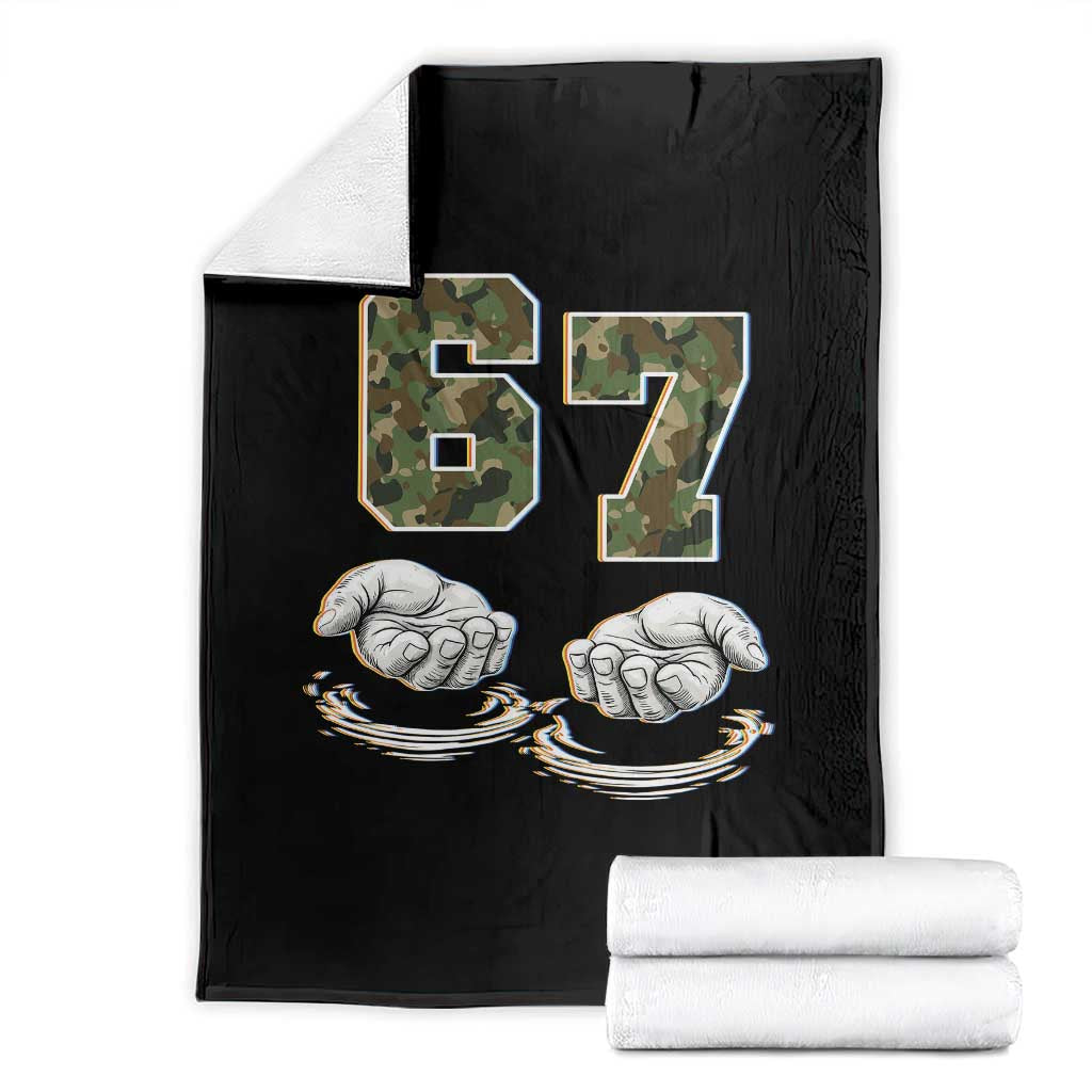 Funny Six Seven 6 7 Meme Throw Blanket Gen Alpha Slang 6 7 Hands Camo Boy Girl