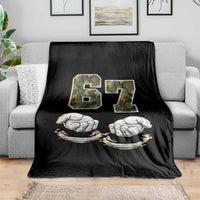 Funny Six Seven 6 7 Meme Throw Blanket Gen Alpha Slang 6 7 Hands Camo Boy Girl