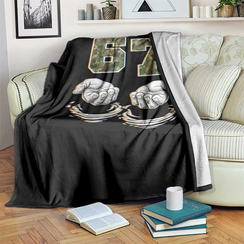 Funny Six Seven 6 7 Meme Throw Blanket Gen Alpha Slang 6 7 Hands Camo Boy Girl