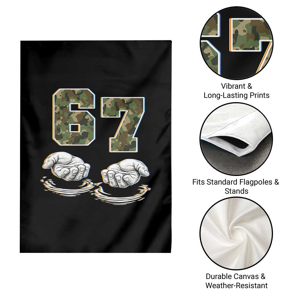 Funny Six Seven 6 7 Meme Garden Flag Gen Alpha Slang 6 7 Hands Camo Boy Girl