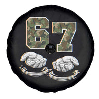 Funny Six Seven 6 7 Meme Spare Tire Cover Gen Alpha Slang 6 7 Hands Camo Boy Girl