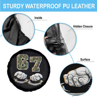 Funny Six Seven 6 7 Meme Spare Tire Cover Gen Alpha Slang 6 7 Hands Camo Boy Girl