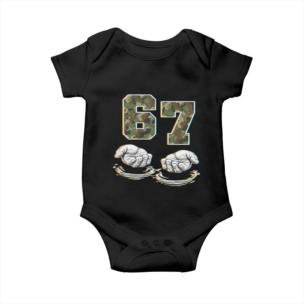 Funny Six Seven 6 7 Meme Baby Onesie Gen Alpha Slang 6 7 Hands Camo Boy Girl