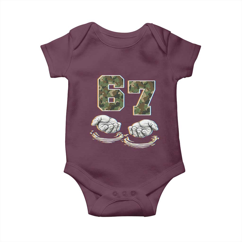 Funny Six Seven 6 7 Meme Baby Onesie Gen Alpha Slang 6 7 Hands Camo Boy Girl