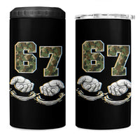 Funny Six Seven 6 7 Meme 4 in 1 Can Cooler Tumbler Gen Alpha Slang 6 7 Hands Camo Boy Girl