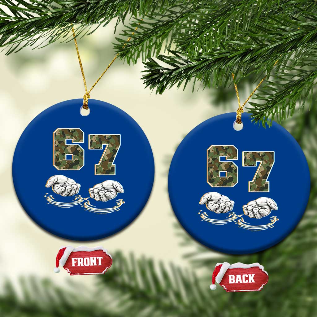 Funny Six Seven 6 7 Meme Ceramic Ornament Gen Alpha Slang 6 7 Hands Camo Boy Girl