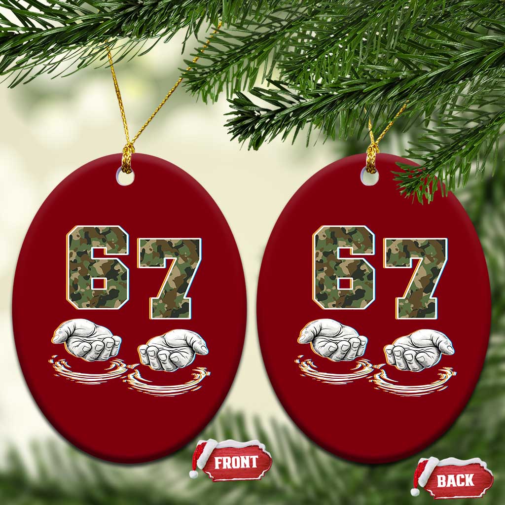 Funny Six Seven 6 7 Meme Ceramic Ornament Gen Alpha Slang 6 7 Hands Camo Boy Girl