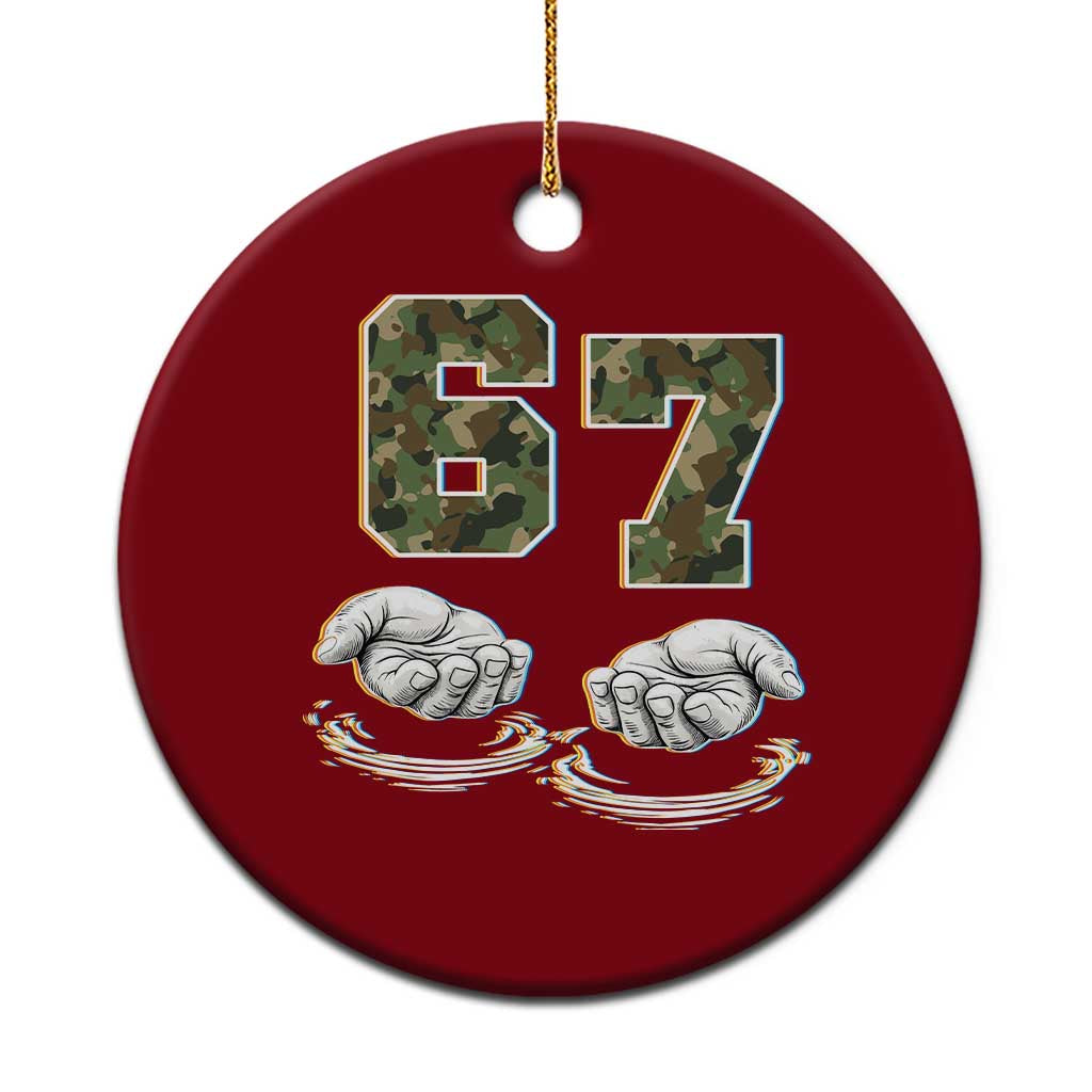Funny Six Seven 6 7 Meme Ceramic Ornament Gen Alpha Slang 6 7 Hands Camo Boy Girl