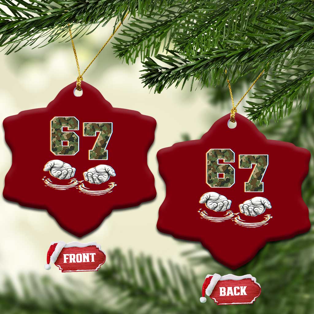 Funny Six Seven 6 7 Meme Ceramic Ornament Gen Alpha Slang 6 7 Hands Camo Boy Girl