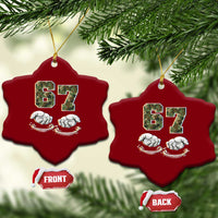 Funny Six Seven 6 7 Meme Ceramic Ornament Gen Alpha Slang 6 7 Hands Camo Boy Girl
