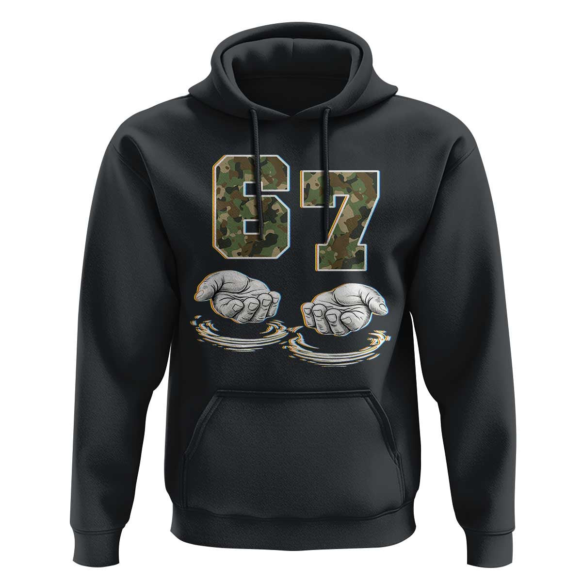 Funny Six Seven 6 7 Meme Hoodie Gen Alpha Slang 6 7 Hands Camo Boy Girl