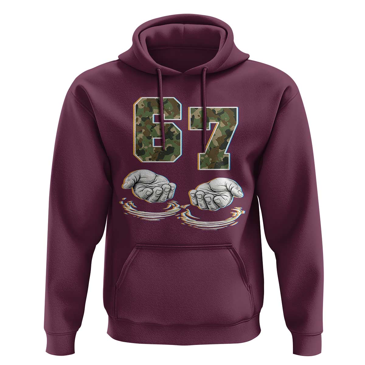 Funny Six Seven 6 7 Meme Hoodie Gen Alpha Slang 6 7 Hands Camo Boy Girl