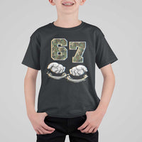Funny Six Seven 6 7 Meme T Shirt For Kid Gen Alpha Slang 6 7 Hands Camo Boy Girl