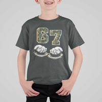 Funny Six Seven 6 7 Meme T Shirt For Kid Gen Alpha Slang 6 7 Hands Camo Boy Girl