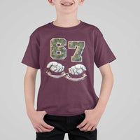 Funny Six Seven 6 7 Meme T Shirt For Kid Gen Alpha Slang 6 7 Hands Camo Boy Girl