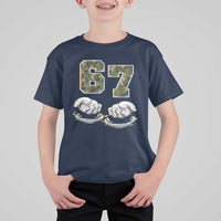 Funny Six Seven 6 7 Meme T Shirt For Kid Gen Alpha Slang 6 7 Hands Camo Boy Girl