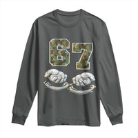 Funny Six Seven 6 7 Meme Long Sleeve Shirt Gen Alpha Slang 6 7 Hands Camo Boy Girl
