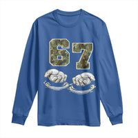 Funny Six Seven 6 7 Meme Long Sleeve Shirt Gen Alpha Slang 6 7 Hands Camo Boy Girl
