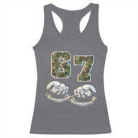 Funny Six Seven 6 7 Meme Racerback Tank Top Gen Alpha Slang 6 7 Hands Camo Boy Girl