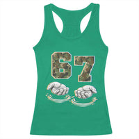 Funny Six Seven 6 7 Meme Racerback Tank Top Gen Alpha Slang 6 7 Hands Camo Boy Girl