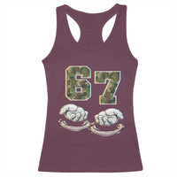 Funny Six Seven 6 7 Meme Racerback Tank Top Gen Alpha Slang 6 7 Hands Camo Boy Girl