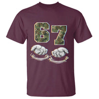 Funny Six Seven 6 7 Meme T Shirt Gen Alpha Slang 6 7 Hands Camo Boy Girl