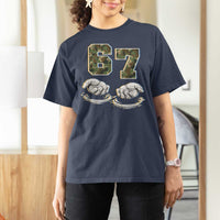 Funny Six Seven 6 7 Meme T Shirt For Women Gen Alpha Slang 6 7 Hands Camo Boy Girl