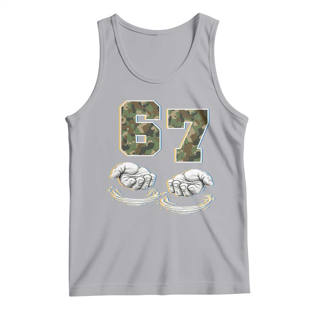 Funny Six Seven 6 7 Meme Tank Top Gen Alpha Slang 6 7 Hands Camo Boy Girl