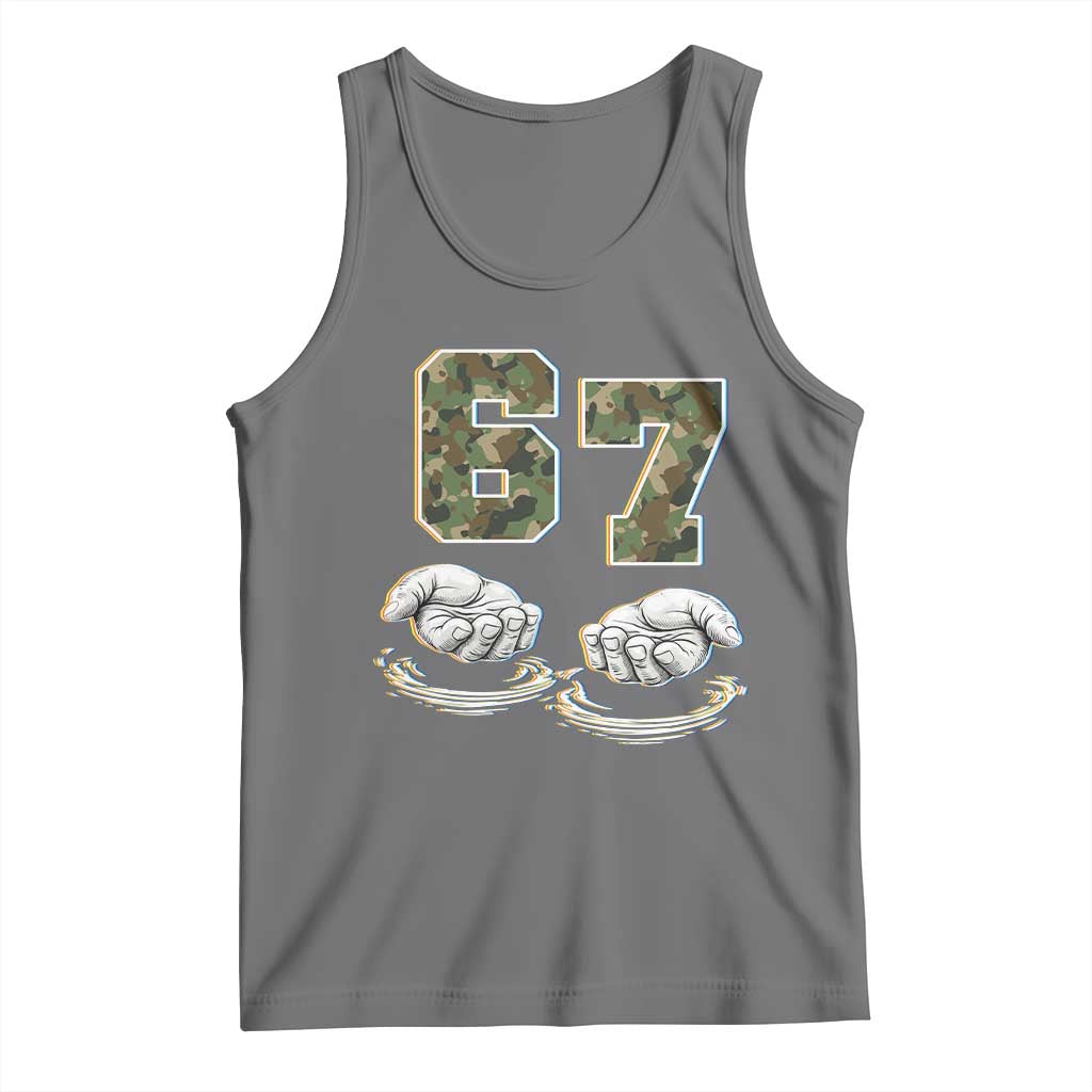 Funny Six Seven 6 7 Meme Tank Top Gen Alpha Slang 6 7 Hands Camo Boy Girl