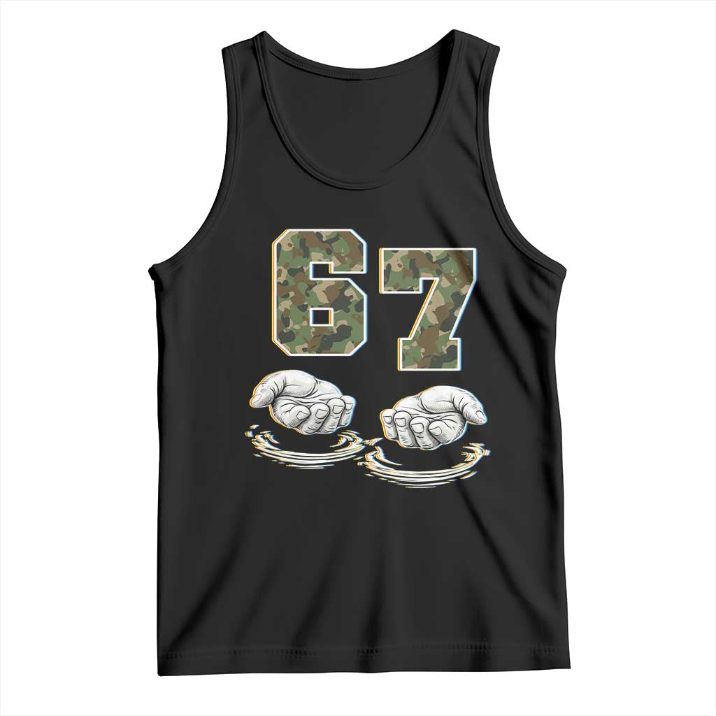 Funny Six Seven 6 7 Meme Tank Top Gen Alpha Slang 6 7 Hands Camo Boy Girl