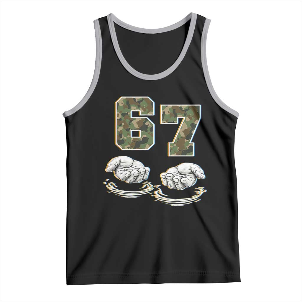 Funny Six Seven 6 7 Meme Tank Top Gen Alpha Slang 6 7 Hands Camo Boy Girl