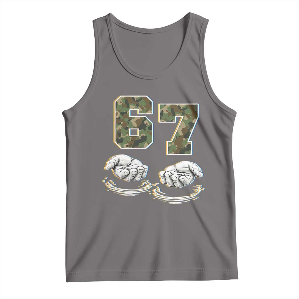 Funny Six Seven 6 7 Meme Tank Top Gen Alpha Slang 6 7 Hands Camo Boy Girl