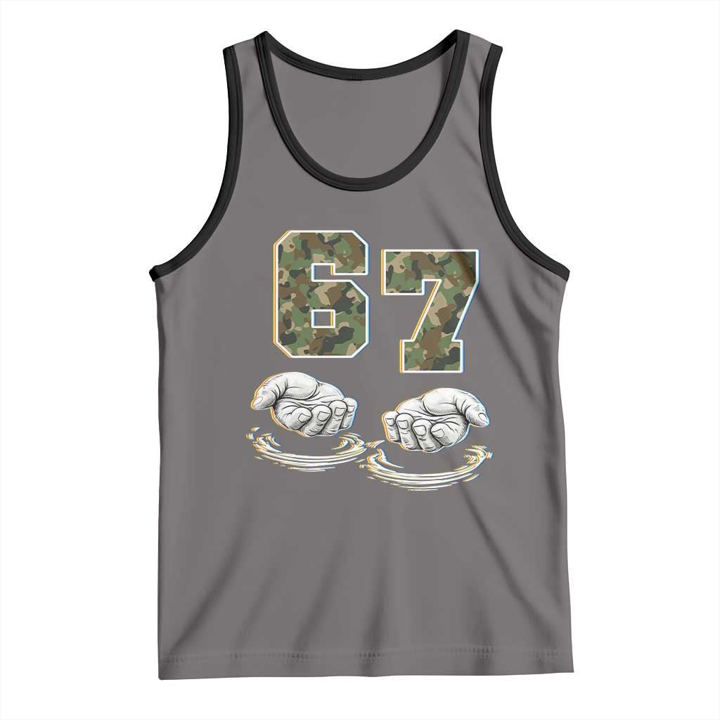 Funny Six Seven 6 7 Meme Tank Top Gen Alpha Slang 6 7 Hands Camo Boy Girl