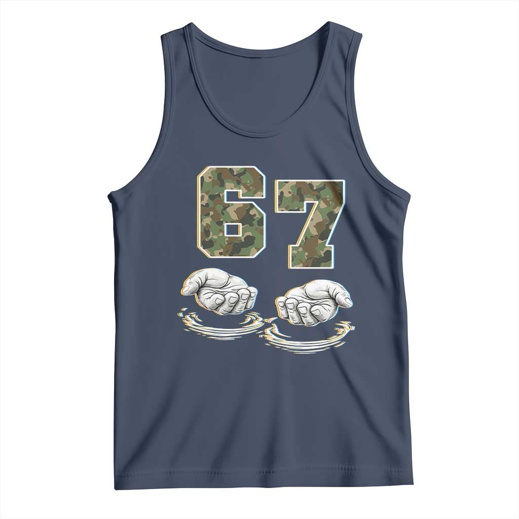 Funny Six Seven 6 7 Meme Tank Top Gen Alpha Slang 6 7 Hands Camo Boy Girl